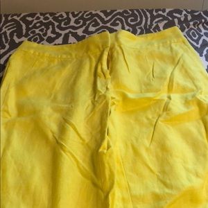 size 8 wide leg yellow pants LOFT